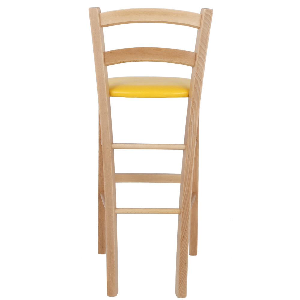 Scaun Paesana bar - cadru natur - imitatie piele galben - 22168 Scaun Paesana bar - cadru natur - imitatie piele galben - 22168