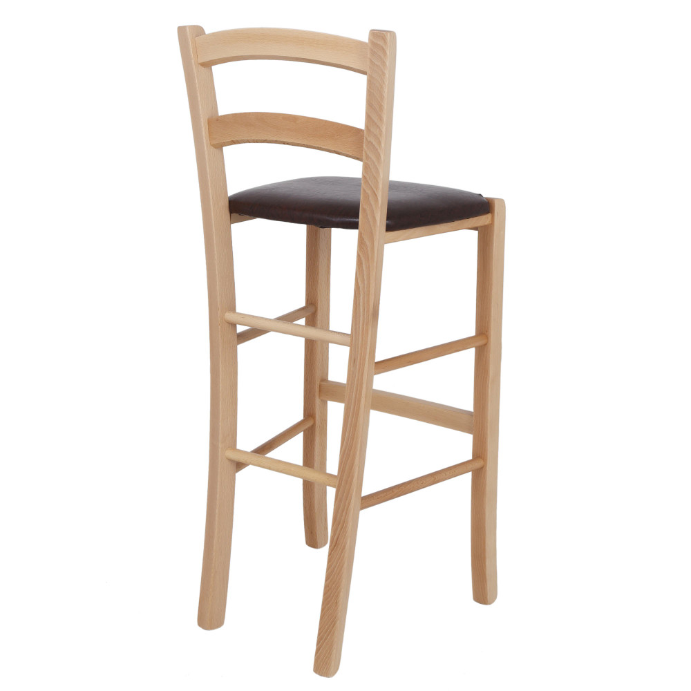 Scaun Paesana bar - cadru natur - imitatie piele maro - 15611 Scaun Paesana bar - cadru natur - imitatie piele maro - 15611