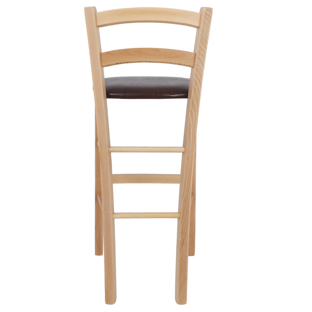 Scaun Paesana bar - cadru natur - imitatie piele maro - 15611 Scaun Paesana bar - cadru natur - imitatie piele maro - 15611