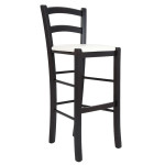 Scaun Paesana bar - cadru wenge - imitatie piele alb - 21894