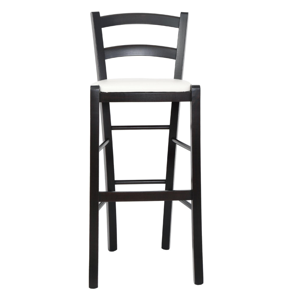 Scaun Paesana bar - cadru wenge - imitatie piele alb - 21894 Scaun Paesana bar - cadru wenge - imitatie piele alb - 21894