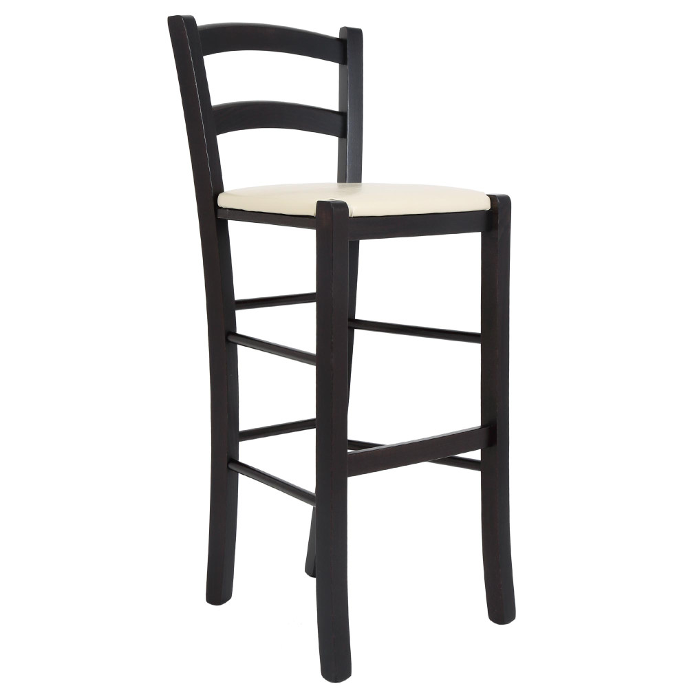 Scaun Paesana bar - cadru wenge - imitatie piele crem - 21834 Scaun Paesana bar - cadru wenge - imitatie piele crem - 21834