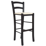 Scaun Paesana bar - cadru wenge - imitatie piele crem - 21834