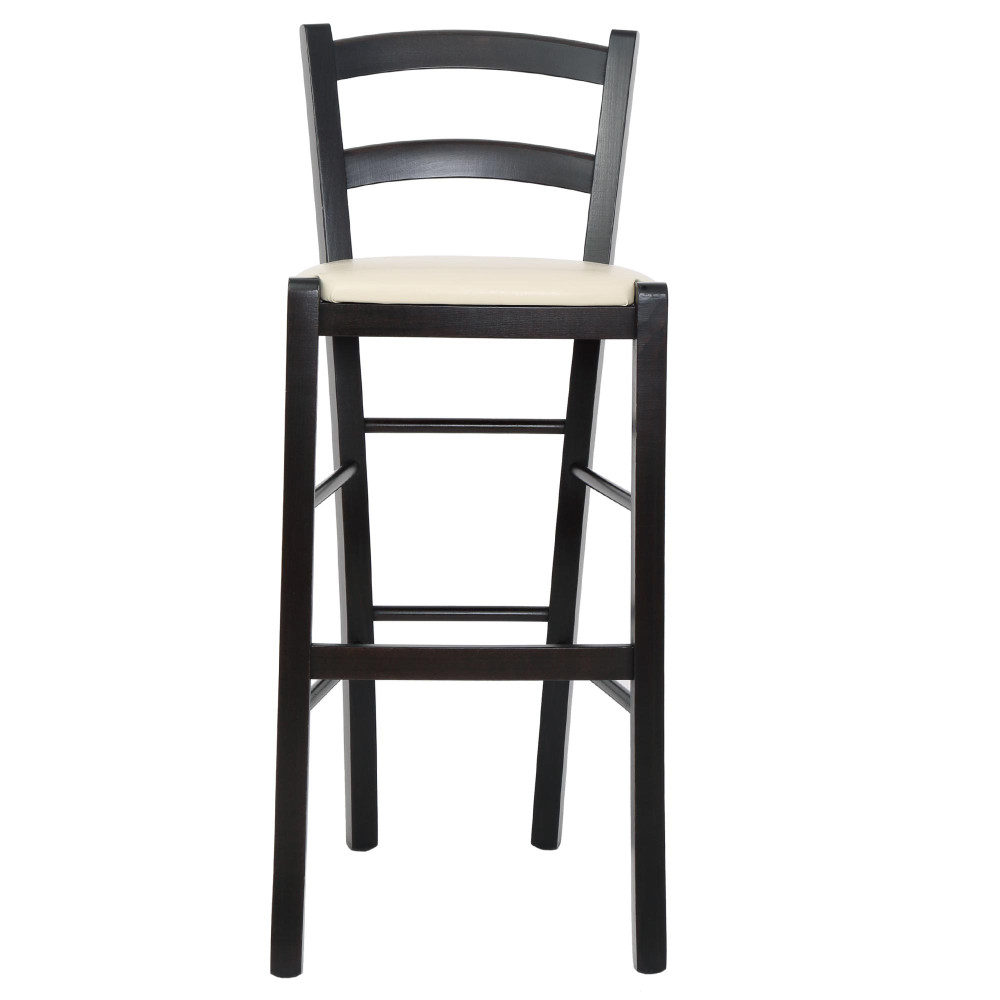 Scaun Paesana bar - cadru wenge - imitatie piele crem - 21834 Scaun Paesana bar - cadru wenge - imitatie piele crem - 21834