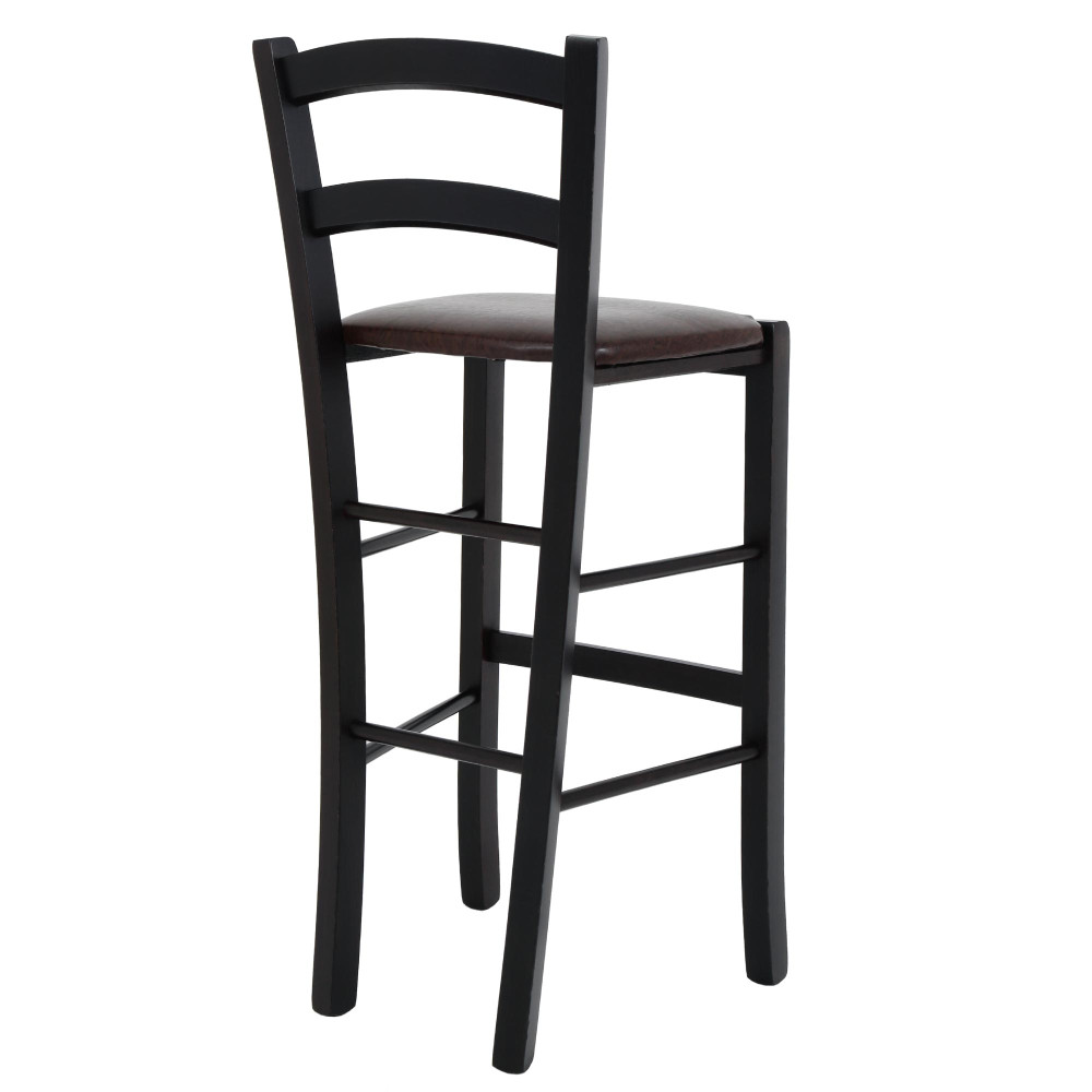 Scaun Paesana bar - cadru wenge - imitatie piele maro - 15611 Scaun Paesana bar - cadru wenge - imitatie piele maro - 15611