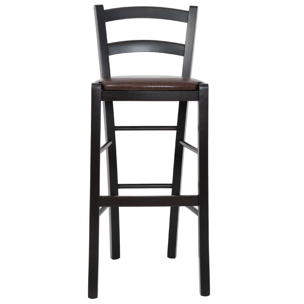 Scaun Paesana bar - cadru wenge - imitatie piele maro - 15611 Scaun Paesana bar - cadru wenge - imitatie piele maro - 15611