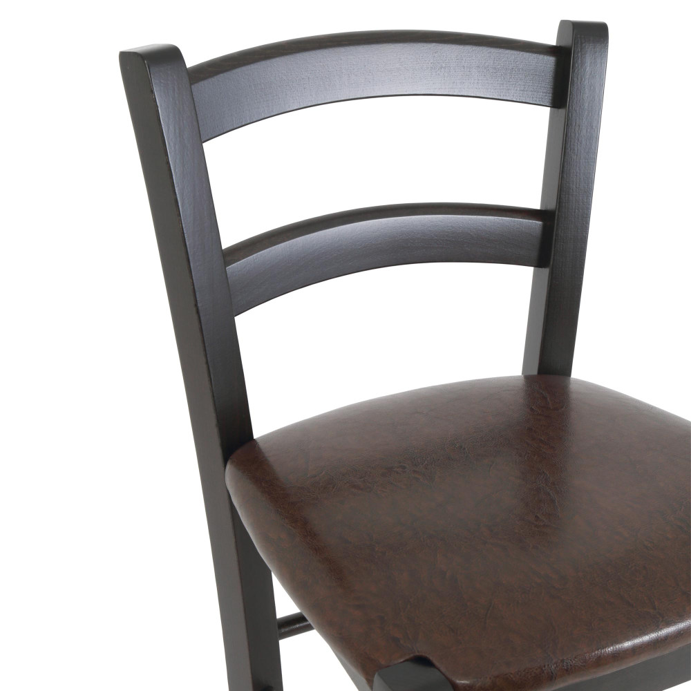 Scaun Paesana bar - cadru wenge - imitatie piele maro - 15611 Scaun Paesana bar - cadru wenge - imitatie piele maro - 15611