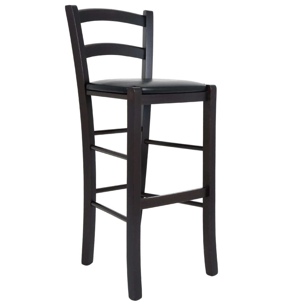 Scaun Paesana bar - cadru wenge - imitatie piele negru - 21901 Scaun Paesana bar - cadru wenge - imitatie piele negru - 21901