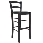 Scaun Paesana bar - cadru wenge - imitatie piele negru - 21901