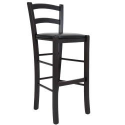 Scaun Paesana bar - cadru wenge - imitatie piele negru - 21901 Scaun Paesana bar - cadru wenge - imitatie piele negru - 21901