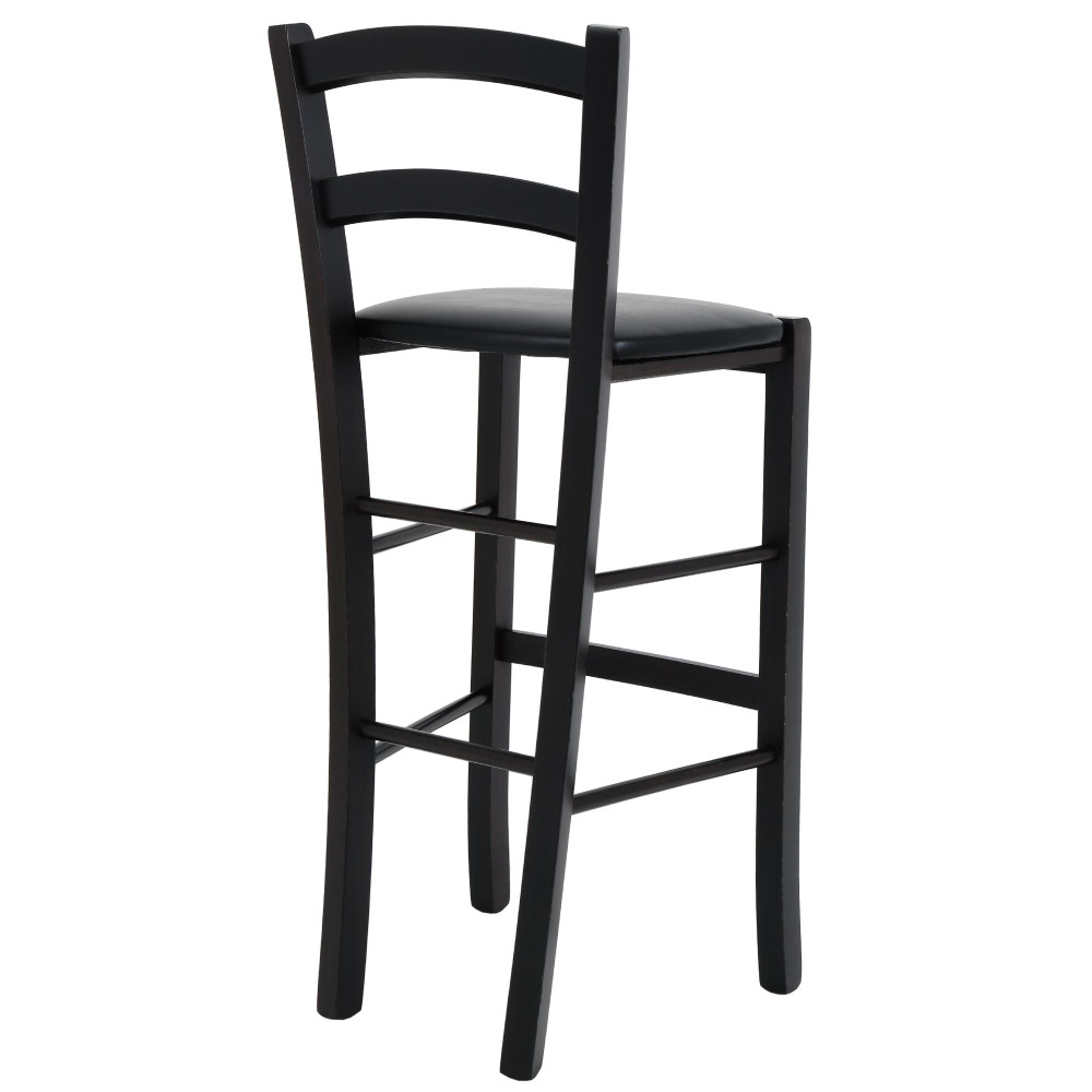 Scaun Paesana bar - cadru wenge - imitatie piele negru - 21901 Scaun Paesana bar - cadru wenge - imitatie piele negru - 21901