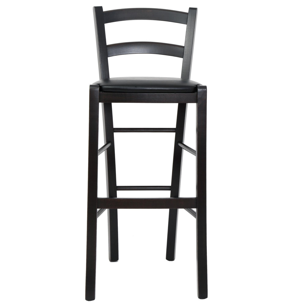 Scaun Paesana bar - cadru wenge - imitatie piele negru - 21901 Scaun Paesana bar - cadru wenge - imitatie piele negru - 21901