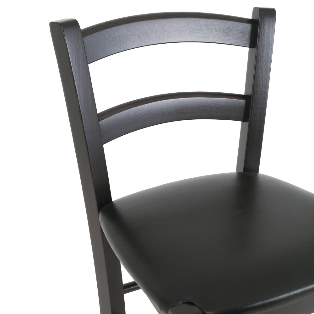 Scaun Paesana bar - cadru wenge - imitatie piele negru - 21901 Scaun Paesana bar - cadru wenge - imitatie piele negru - 21901