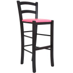 Scaun Paesana bar - cadru wenge - imitatie piele roz - 21896
