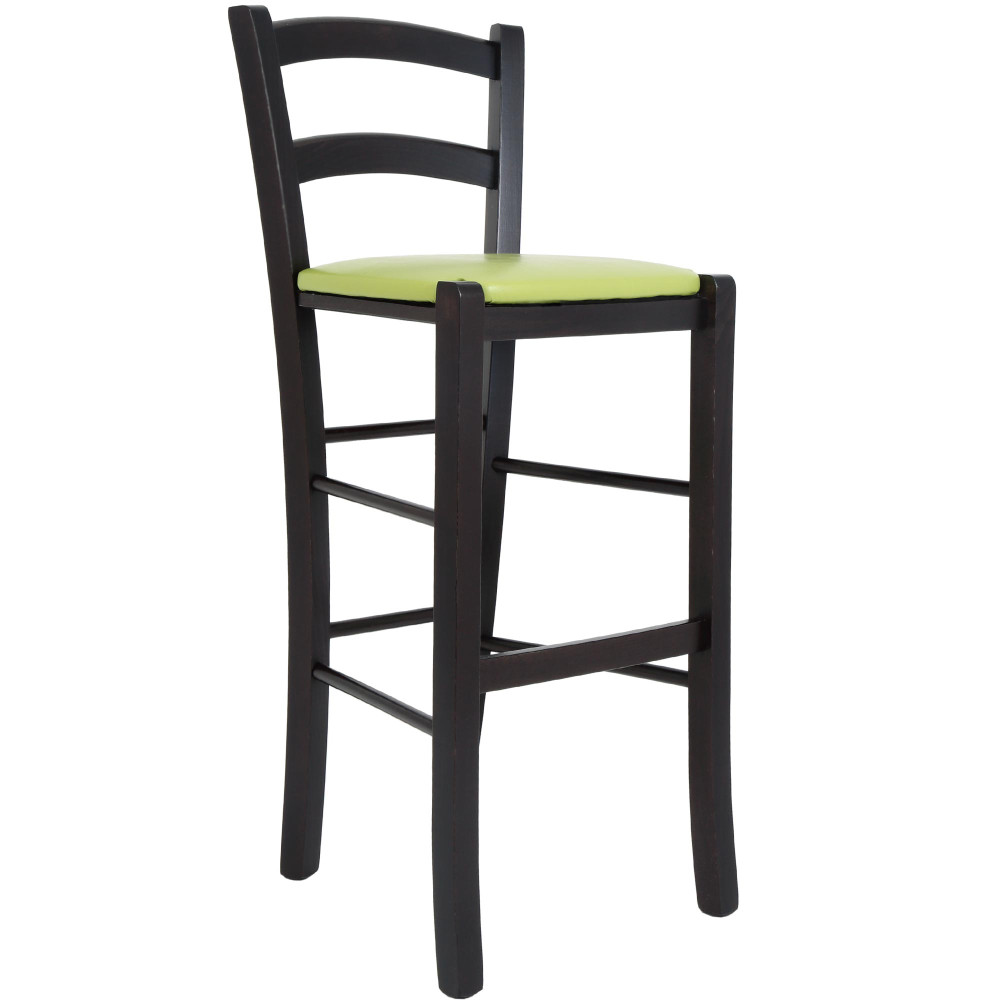 Scaun Paesana bar - cadru wenge - imitatie piele verde - 21899 Scaun Paesana bar - cadru wenge - imitatie piele verde - 21899