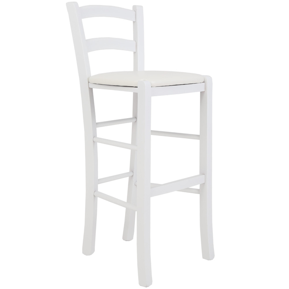 Scaun Paesana bar - cadru alb - imitatie piele alb - 21894 Scaun Paesana bar - cadru alb - imitatie piele alb - 21894