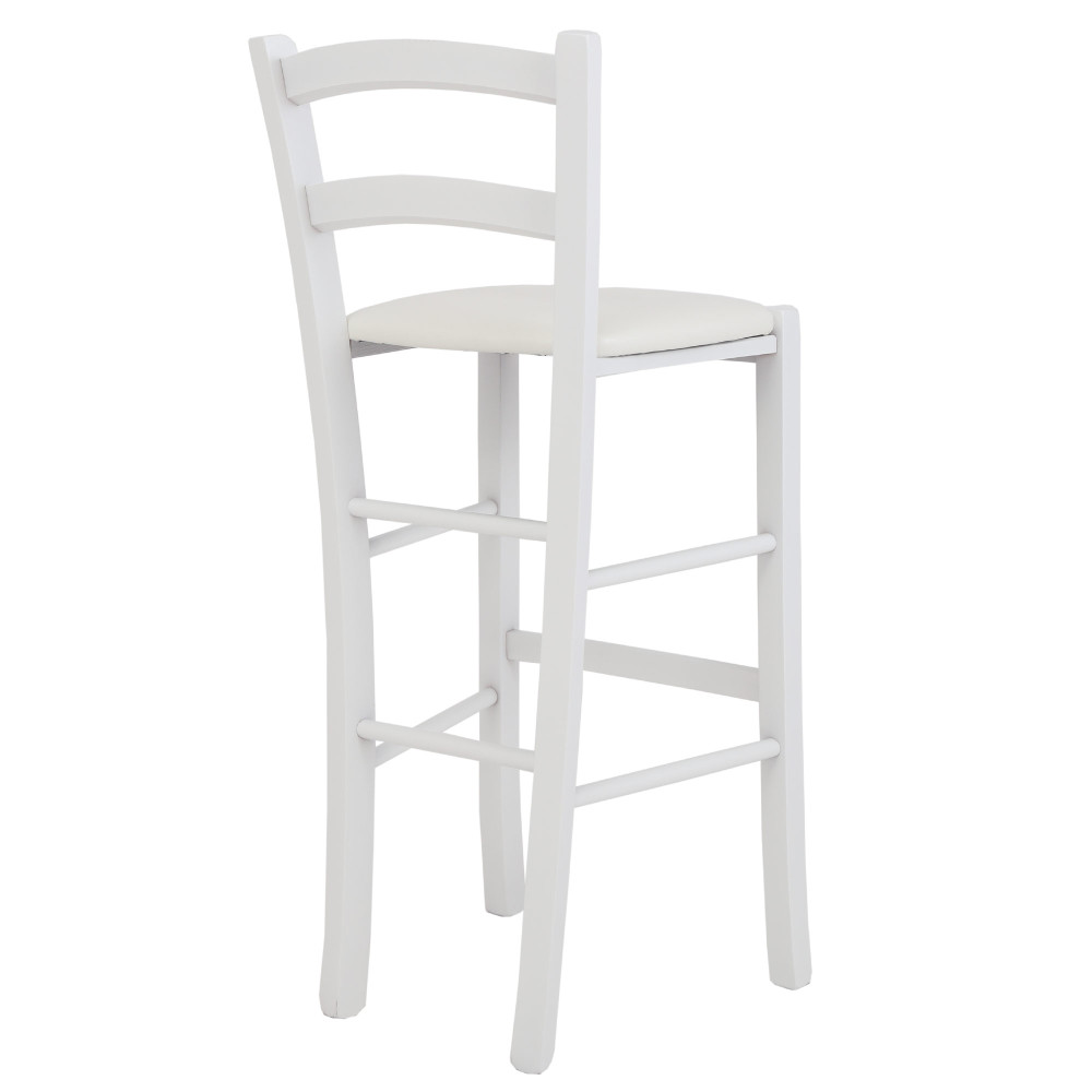 Scaun Paesana bar - cadru alb - imitatie piele alb - 21894 Scaun Paesana bar - cadru alb - imitatie piele alb - 21894