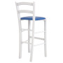 Scaun Paesana bar - cadru alb - imitatie piele albastru - 21898 Scaun Paesana bar - cadru alb - imitatie piele albastru - 21898