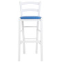 Scaun Paesana bar - cadru alb - imitatie piele albastru - 21898 Scaun Paesana bar - cadru alb - imitatie piele albastru - 21898