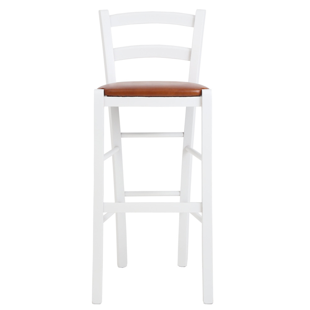Scaun Paesana bar - cadru alb - imitatie piele coniac - 8070 Scaun Paesana bar - cadru alb - imitatie piele coniac - 8070