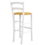 Scaun Paesana bar - cadru alb - imitatie piele galben - 22168 Scaun Paesana bar - cadru alb - imitatie piele galben - 22168