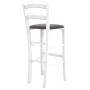 Scaun Paesana bar - cadru alb - imitatie piele maro - 15611 Scaun Paesana bar - cadru alb - imitatie piele maro - 15611