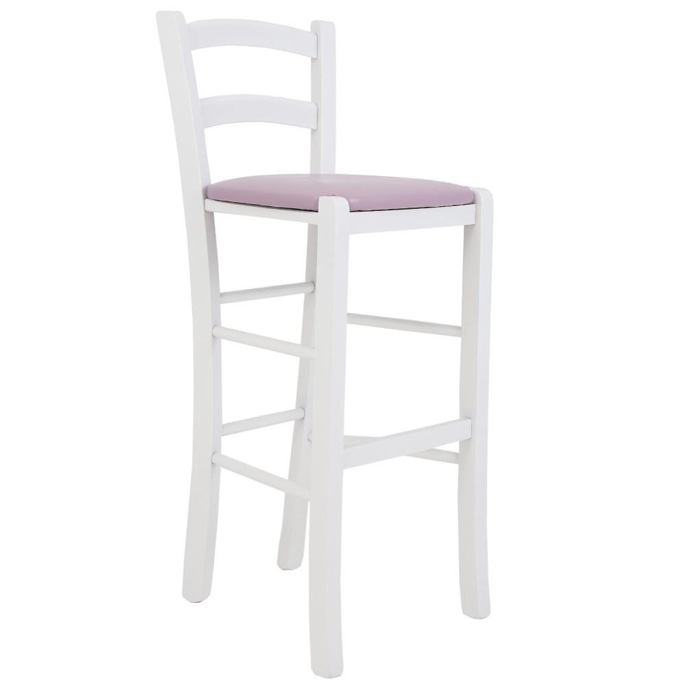 Scaun Paesana bar - cadru alb - imitatie piele mov - 21897 Scaun Paesana bar - cadru alb - imitatie piele mov - 21897