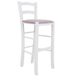Scaun Paesana bar - cadru alb - imitatie piele mov - 21897