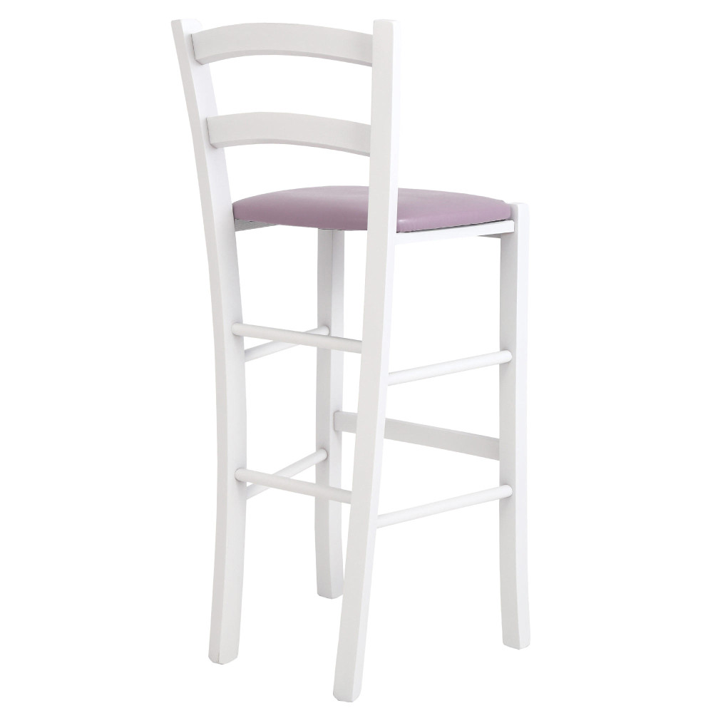 Scaun Paesana bar - cadru alb - imitatie piele mov - 21897 Scaun Paesana bar - cadru alb - imitatie piele mov - 21897