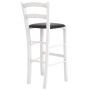 Scaun Paesana bar - cadru alb - imitatie piele negru - 21901 Scaun Paesana bar - cadru alb - imitatie piele negru - 21901