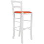 Scaun Paesana bar - cadru alb - imitatie piele portocaliu - 21895 Scaun Paesana bar - cadru alb - imitatie piele portocaliu - 21895