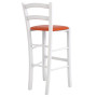 Scaun Paesana bar - cadru alb - imitatie piele portocaliu - 21895 Scaun Paesana bar - cadru alb - imitatie piele portocaliu - 21895