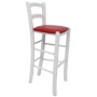 Scaun Paesana bar - cadru alb - imitatie piele rosu - 21900 Scaun Paesana bar - cadru alb - imitatie piele rosu - 21900