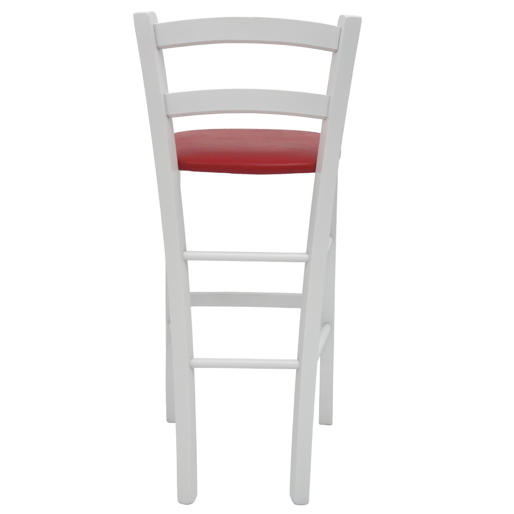 Scaun Paesana bar - cadru alb - imitatie piele rosu - 21900 Scaun Paesana bar - cadru alb - imitatie piele rosu - 21900