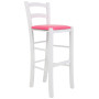 Scaun Paesana bar - cadru alb - imitatie piele roz - 21896 Scaun Paesana bar - cadru alb - imitatie piele roz - 21896