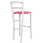 Scaun Paesana bar - cadru alb - imitatie piele roz - 21896 Scaun Paesana bar - cadru alb - imitatie piele roz - 21896