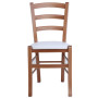 Scaun Paesana - cadru cires - imitatie piele alb - 21894 Scaun Paesana - cadru cires - imitatie piele alb - 21894