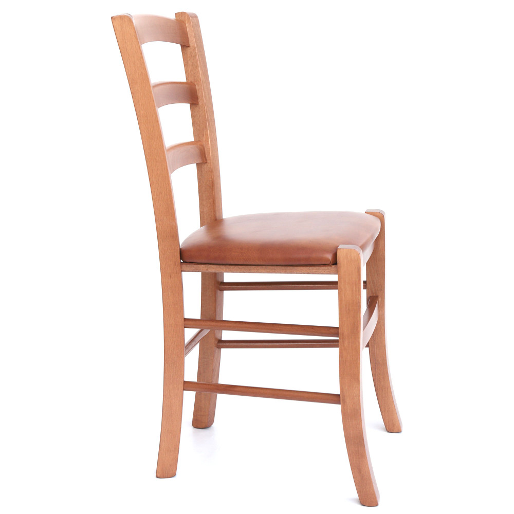 Scaun Paesana - cadru cires - imitatie piele coniac - 8070 Scaun Paesana - cadru cires - imitatie piele coniac - 8070