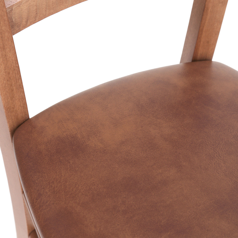 Scaun Paesana - cadru cires - imitatie piele coniac - 8070 Scaun Paesana - cadru cires - imitatie piele coniac - 8070