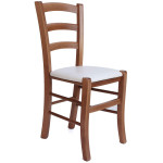 Scaun Paesana - cadru cires - imitatie piele crem - 21834