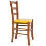 Scaun Paesana - cadru cires - imitatie piele galben - 22168 Scaun Paesana - cadru cires - imitatie piele galben - 22168