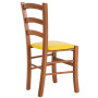 Scaun Paesana - cadru cires - imitatie piele galben - 22168 Scaun Paesana - cadru cires - imitatie piele galben - 22168