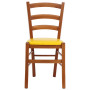 Scaun Paesana - cadru cires - imitatie piele galben - 22168 Scaun Paesana - cadru cires - imitatie piele galben - 22168