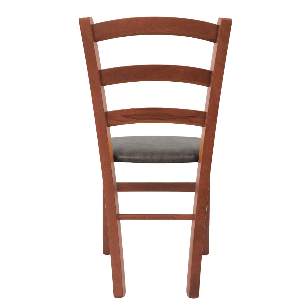 Scaun Paesana - cadru cires - imitatie piele gri - 62019 Scaun Paesana - cadru cires - imitatie piele gri - 62019