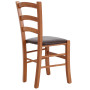 Scaun Paesana - cadru cires - imitatie piele maro - 15611 Scaun Paesana - cadru cires - imitatie piele maro - 15611