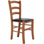 Scaun Paesana - cadru cires - imitatie piele negru - 21901 Scaun Paesana - cadru cires - imitatie piele negru - 21901