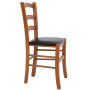 Scaun Paesana - cadru cires - imitatie piele negru - 21901 Scaun Paesana - cadru cires - imitatie piele negru - 21901
