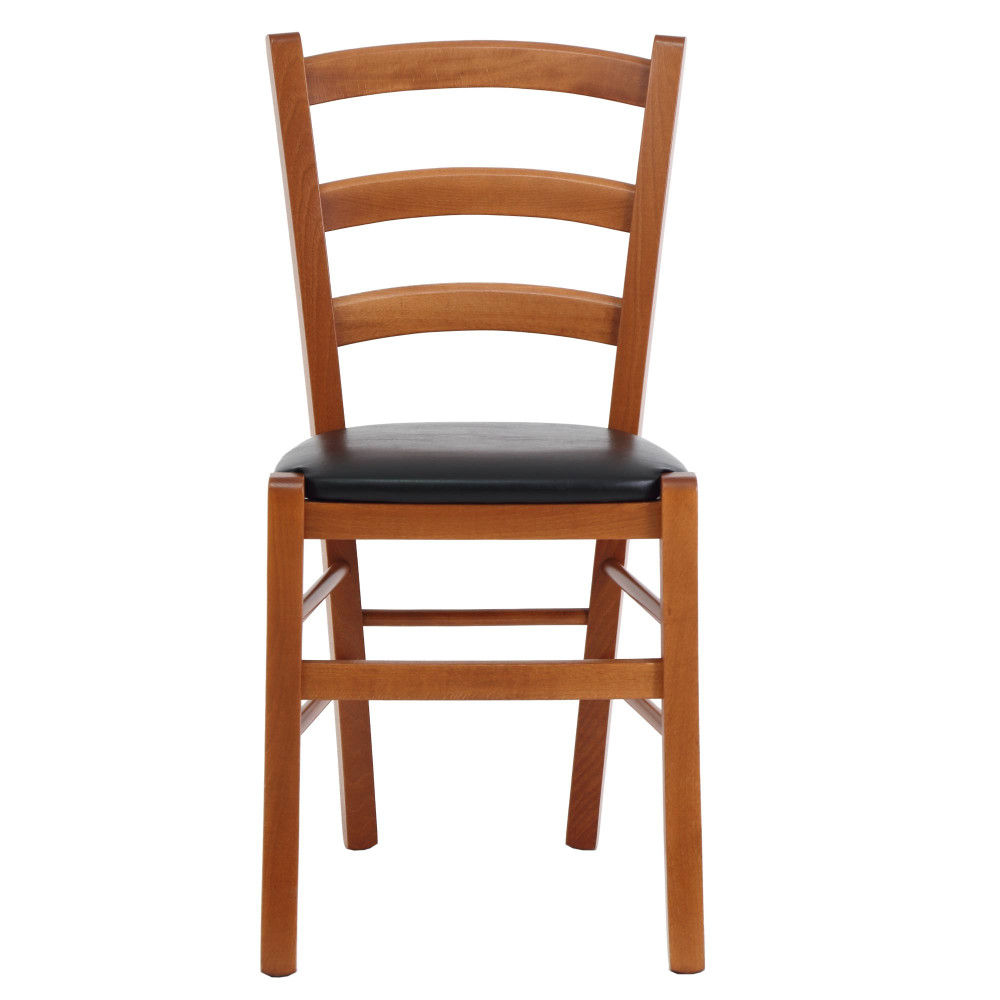 Scaun Paesana - cadru cires - imitatie piele negru - 21901 Scaun Paesana - cadru cires - imitatie piele negru - 21901