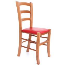 Scaun Paesana - cadru cires - imitatie piele rosu - 21900 Scaun Paesana - cadru cires - imitatie piele rosu - 21900