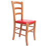 Scaun Paesana - cadru cires - imitatie piele rosu - 21900 Scaun Paesana - cadru cires - imitatie piele rosu - 21900